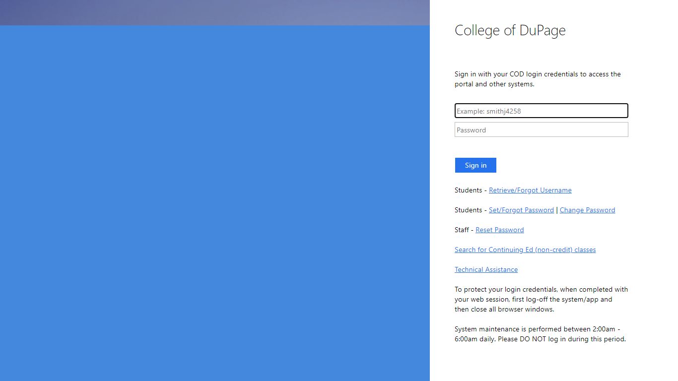 Sign In - College of DuPage